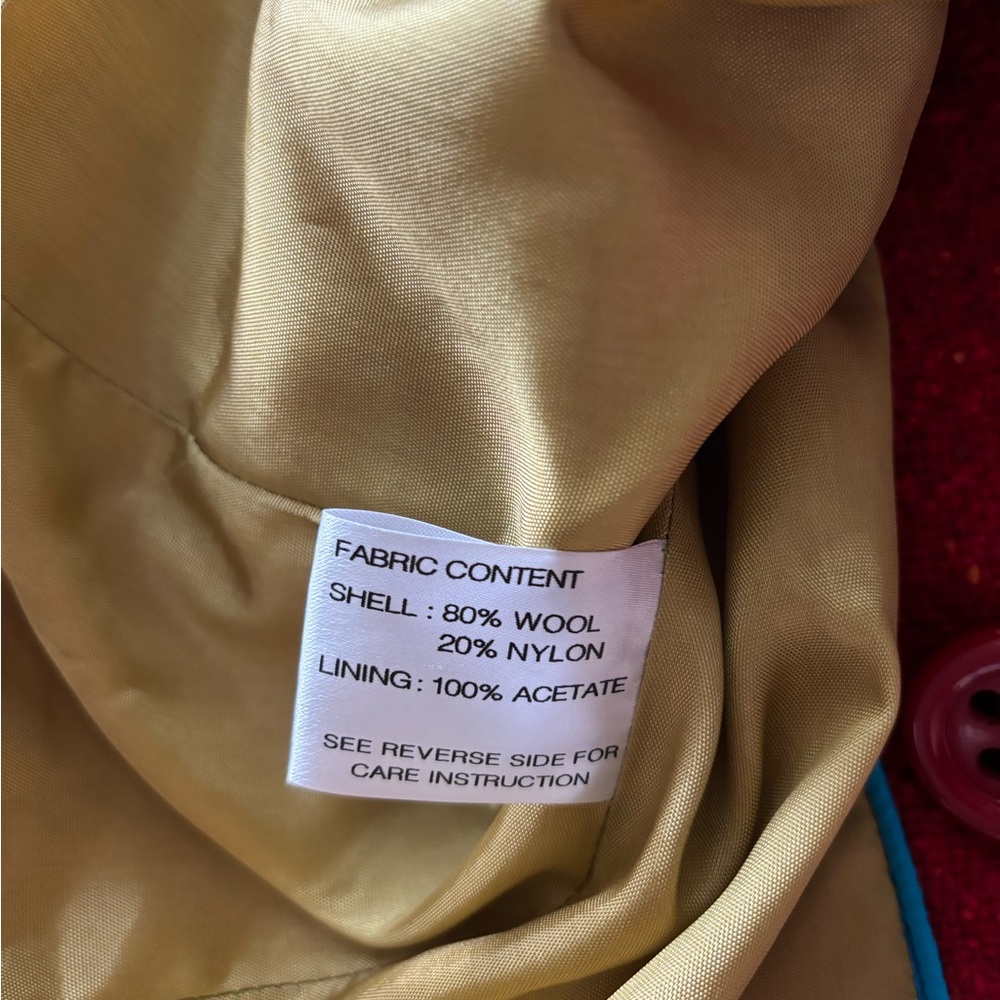 Gallery Women's Red Pea Coat - Picture 3 of 6